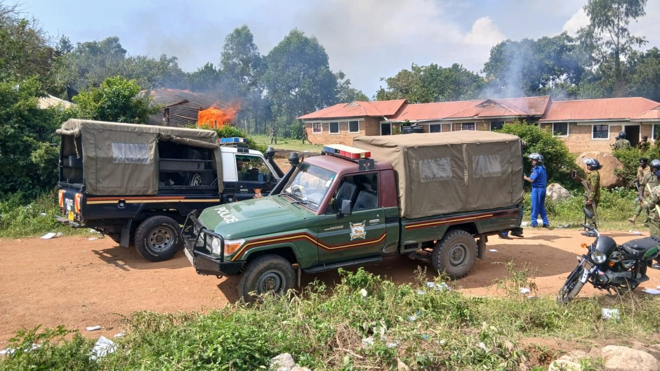 Protesters burn Mawego Police Station while carrying Albert Ojwang's coffin