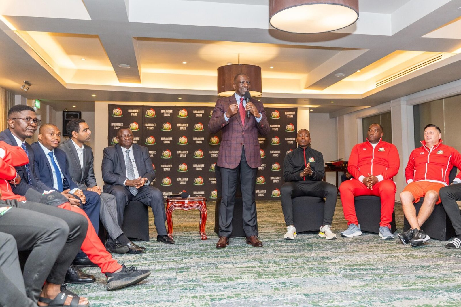 President William Ruto meets Harambee Stars
