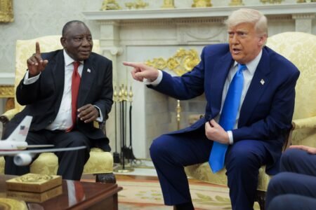 US to end HIV funding in South Africa as diplomatic tensions deepen Donald Trump confronted South African President Cyril Ramaphosa in May scaled