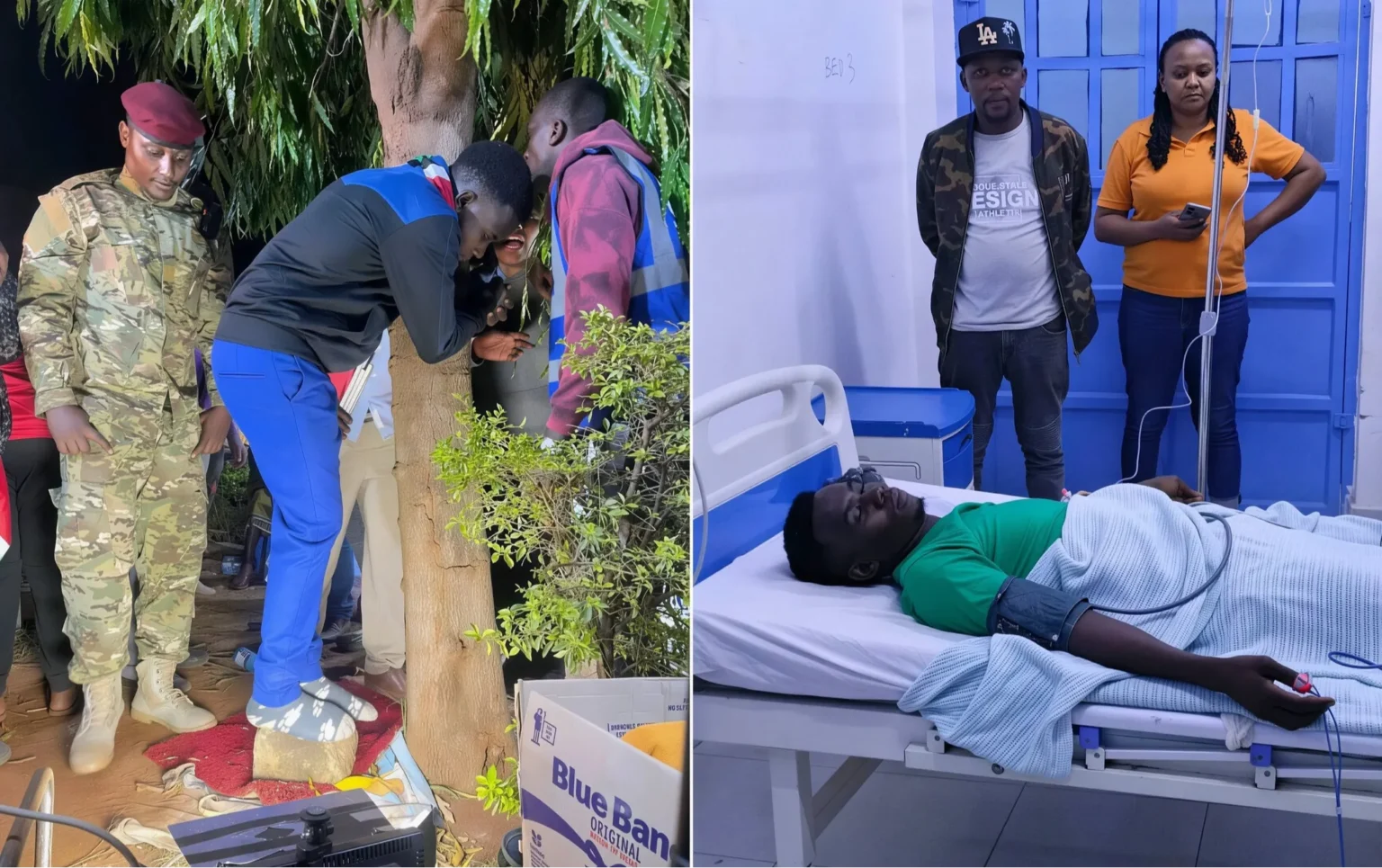 Kenyan man collapses after 79-hour tree-hugging marathon to raise cancer awareness