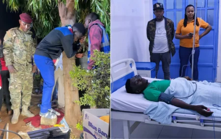 Kenyan man collapses after 79-hour tree-hugging marathon to raise cancer awareness