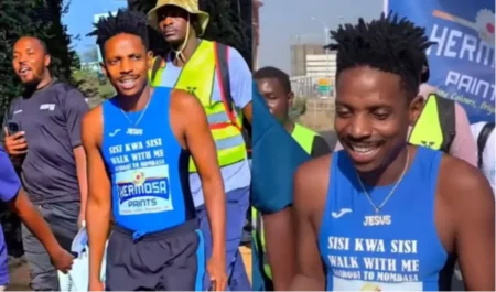 Eric Omondi resumes 486km walk from Nairobi to Mombasa despite ligament injury