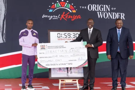 Ruto honours Sabastian Sawe after historic sub-two-hour marathon feat