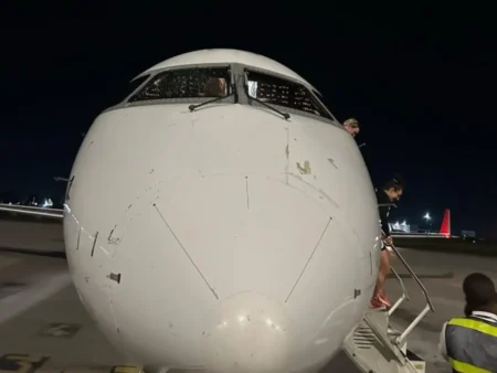 Uganda Airlines flight returns to Johannesburg after windshield shatters mid air