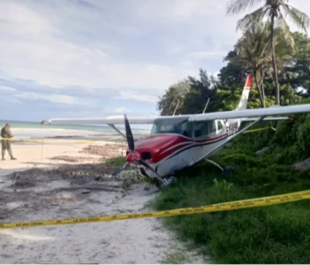 Panic in Diani as skydiving plane crash-lands on beach