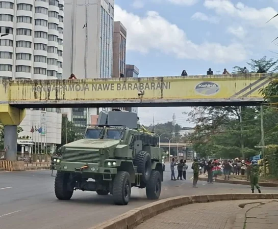 Kenyan police deploy LRAD sound cannon during June 25 Gen Z memorial protests in Nairobi