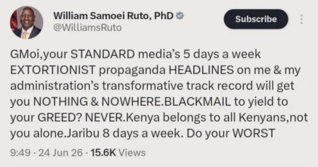 President Ruto, The Standard and the battle for Kenya’s media space