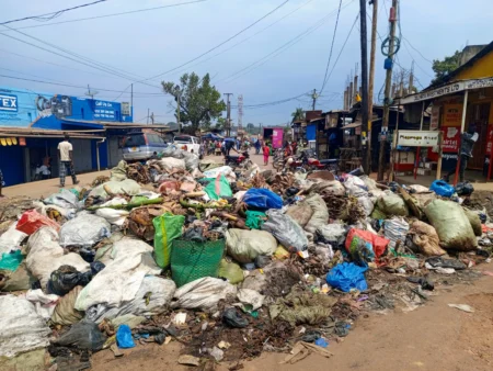 After Uganda's national cleanup, why was the garbage left behind?