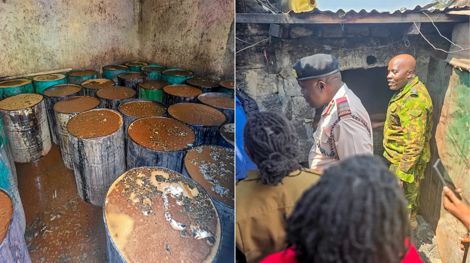 Police destroy 27,330 litres of suspected illicit brew in Kawangware Police destroy 27,330 litres of suspected illicit brew in Kawangware raid