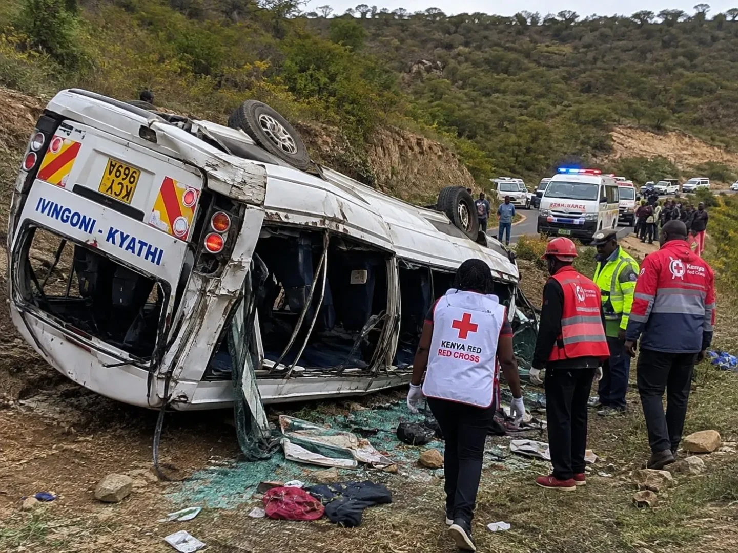 Seven killed, 28 injured after minibus plunges down Makueni escarpment
